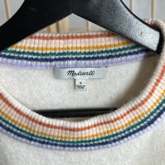 🌈 Madewell Rainbow Trim Gladwell Sweater🌈 - Picture 4 of 8